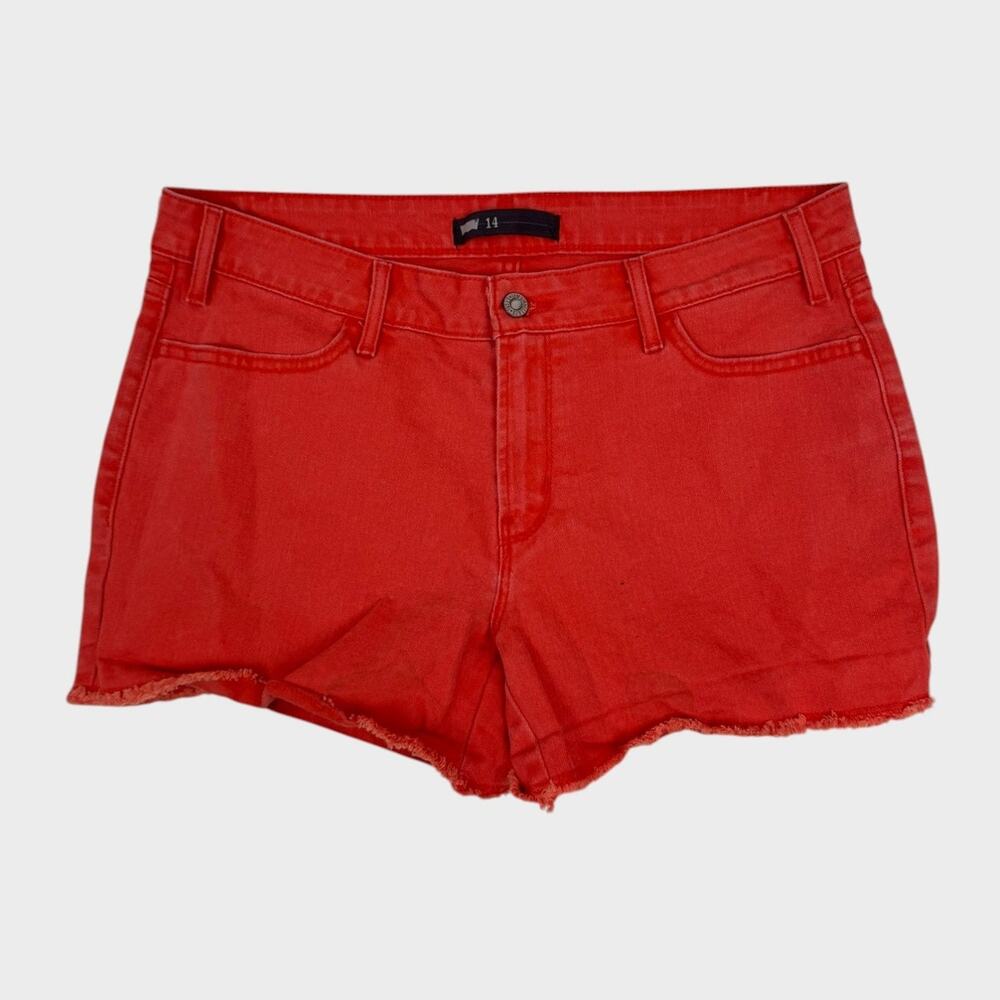 Levi's Size 14 Womens Orange Denim Jean Shorts